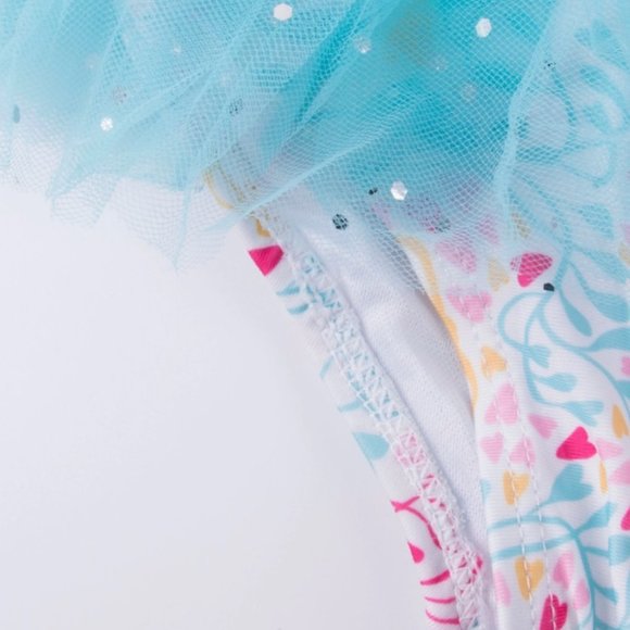 Girl girls toddler swimsuit one-piece Ariel Little Mermaid sparkly new colorful - Picture 5 of 5